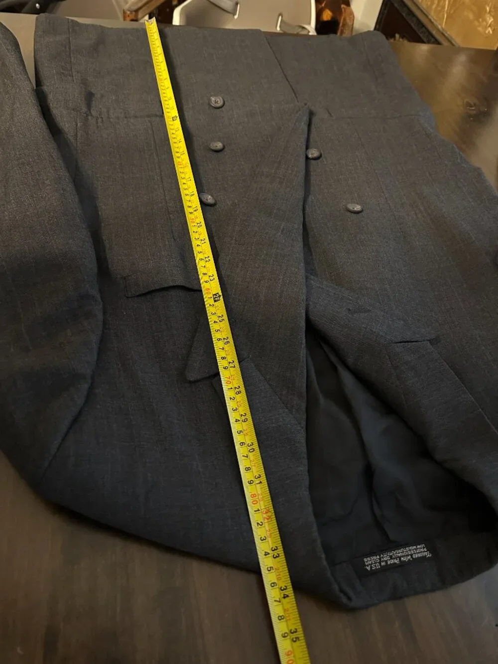 Vintage AQUASCUTUM OF LONDON Double Breasted Gray 100% Wool Blazer Jacket